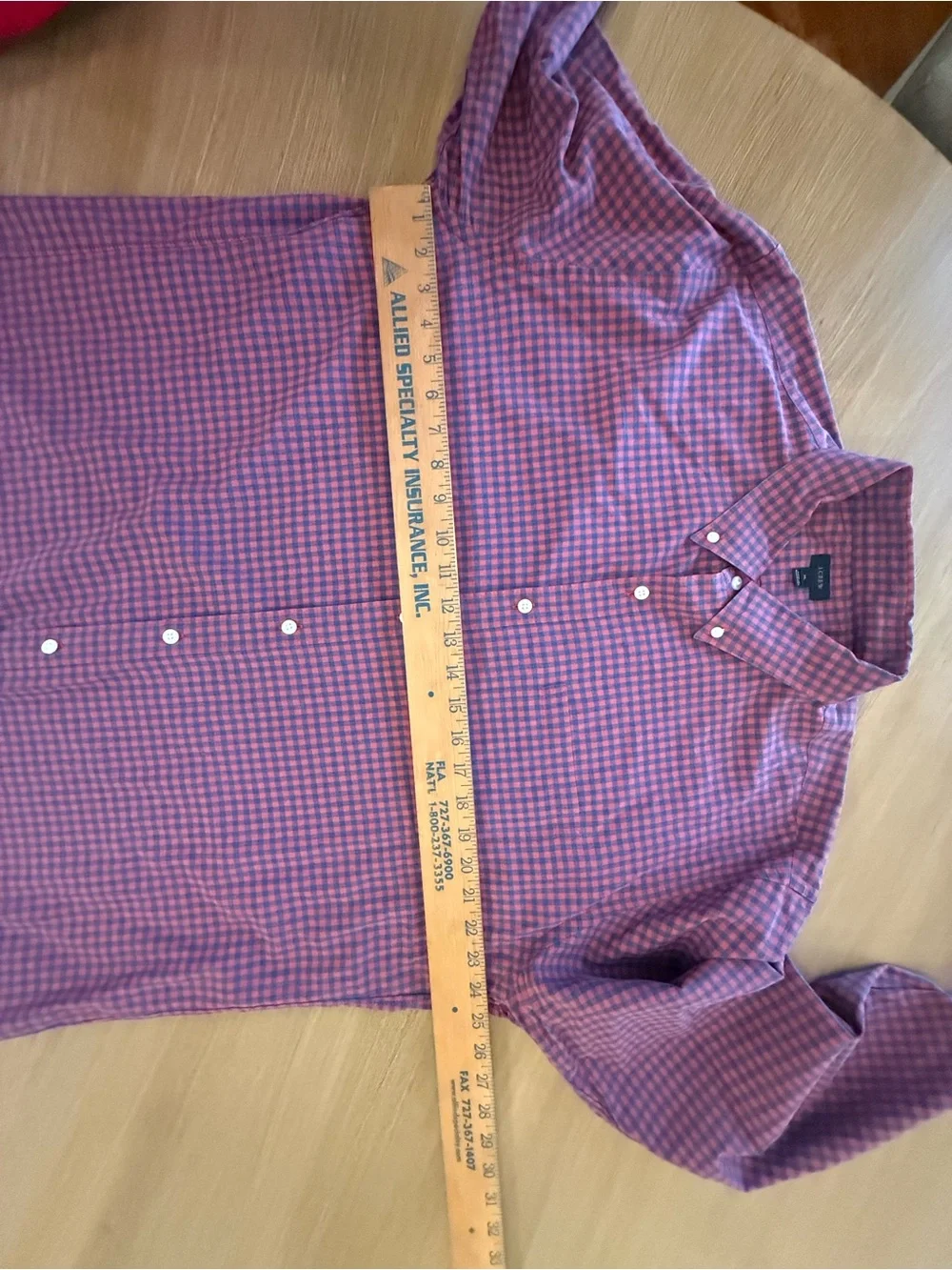 J. Crew Men's Red and Blue Gingham Button-Down Shirt
